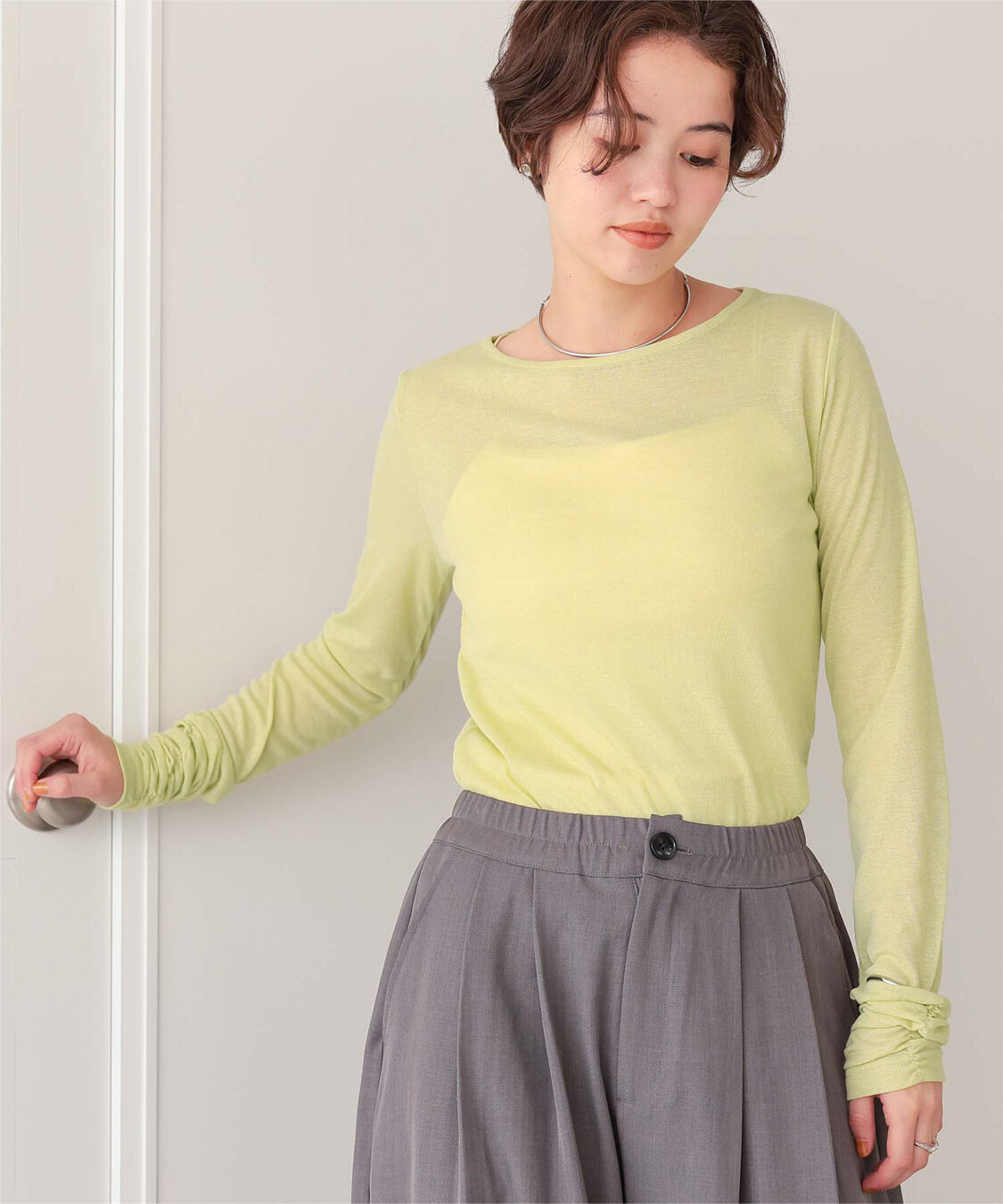 titivate「着心地抜群シアーボートネックトップス」|Tシャツ・カットソー|