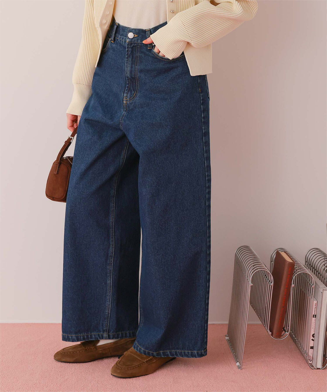 titivate「ワイドルーズデニムパンツ」|デニム|インディゴ