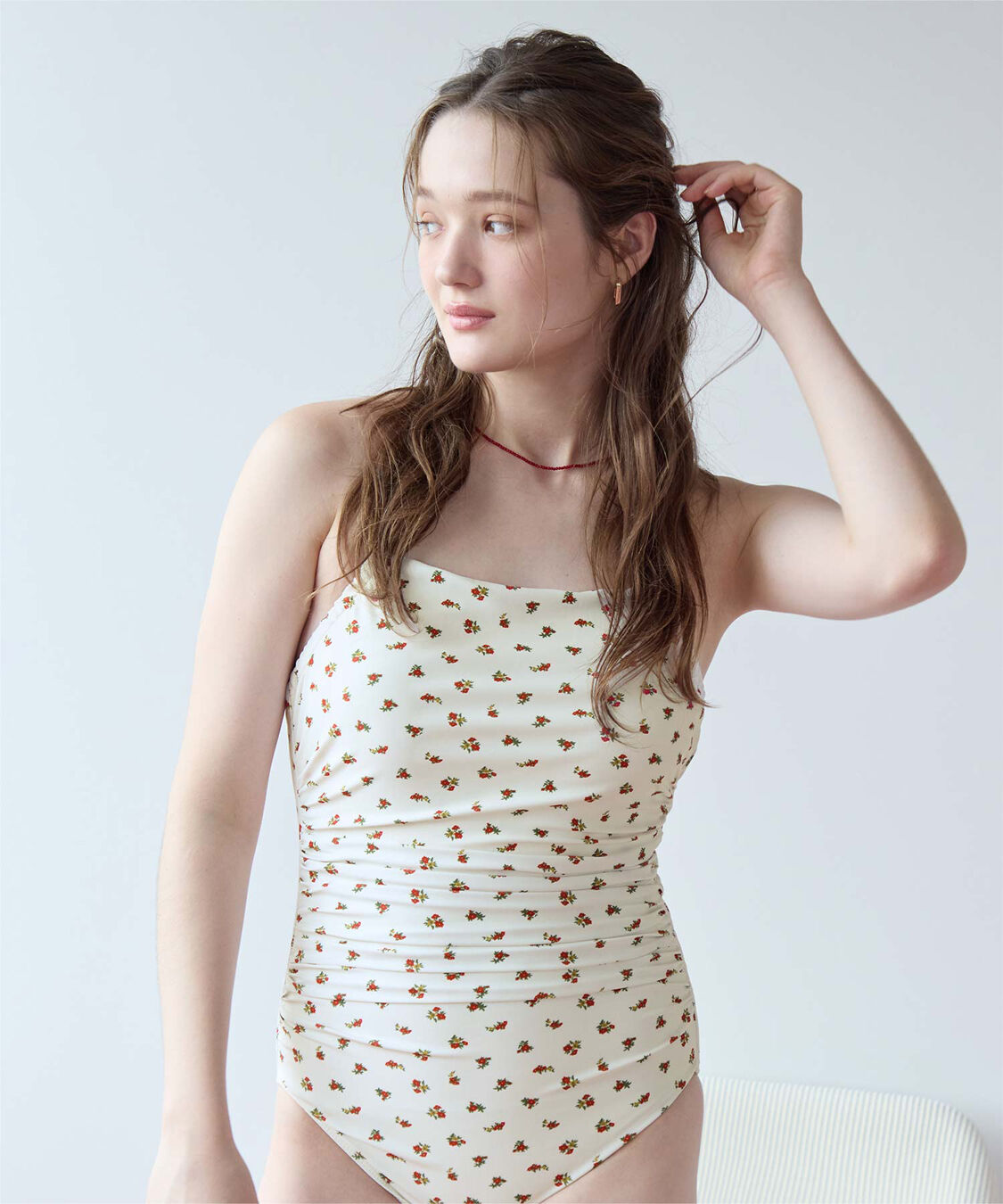 SEA DRESS「サイドギャザーバッククロスデザインワンピース/水着」|ビキニ|