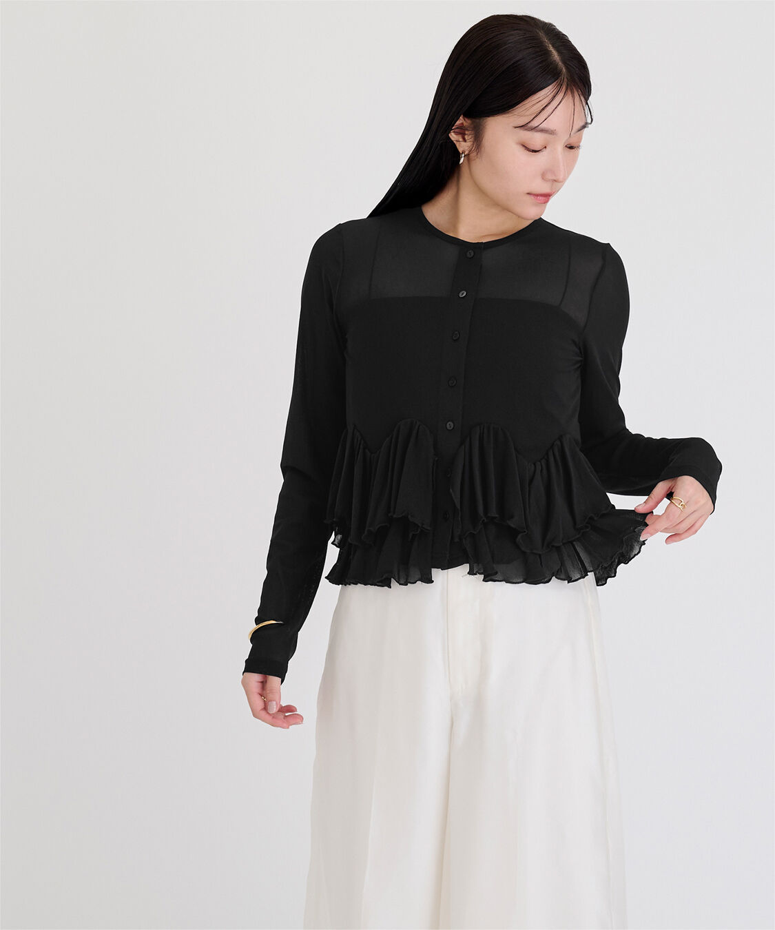 ur's「シアーペプラムカットソー」|Tシャツ・カットソー|