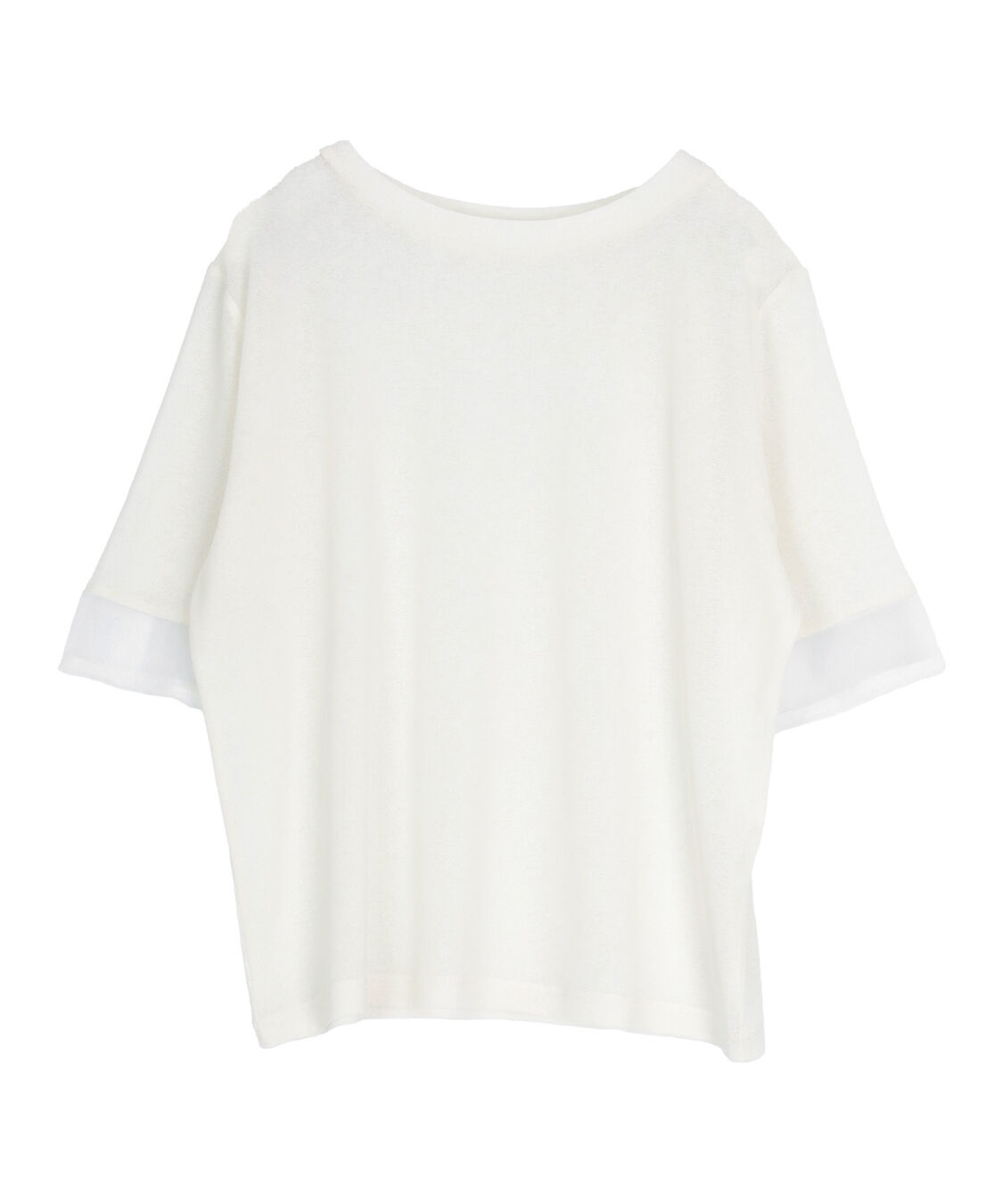 titivate「シアー切替ハーフスリーブカットソートップス」|Tシャツ・カットソー|