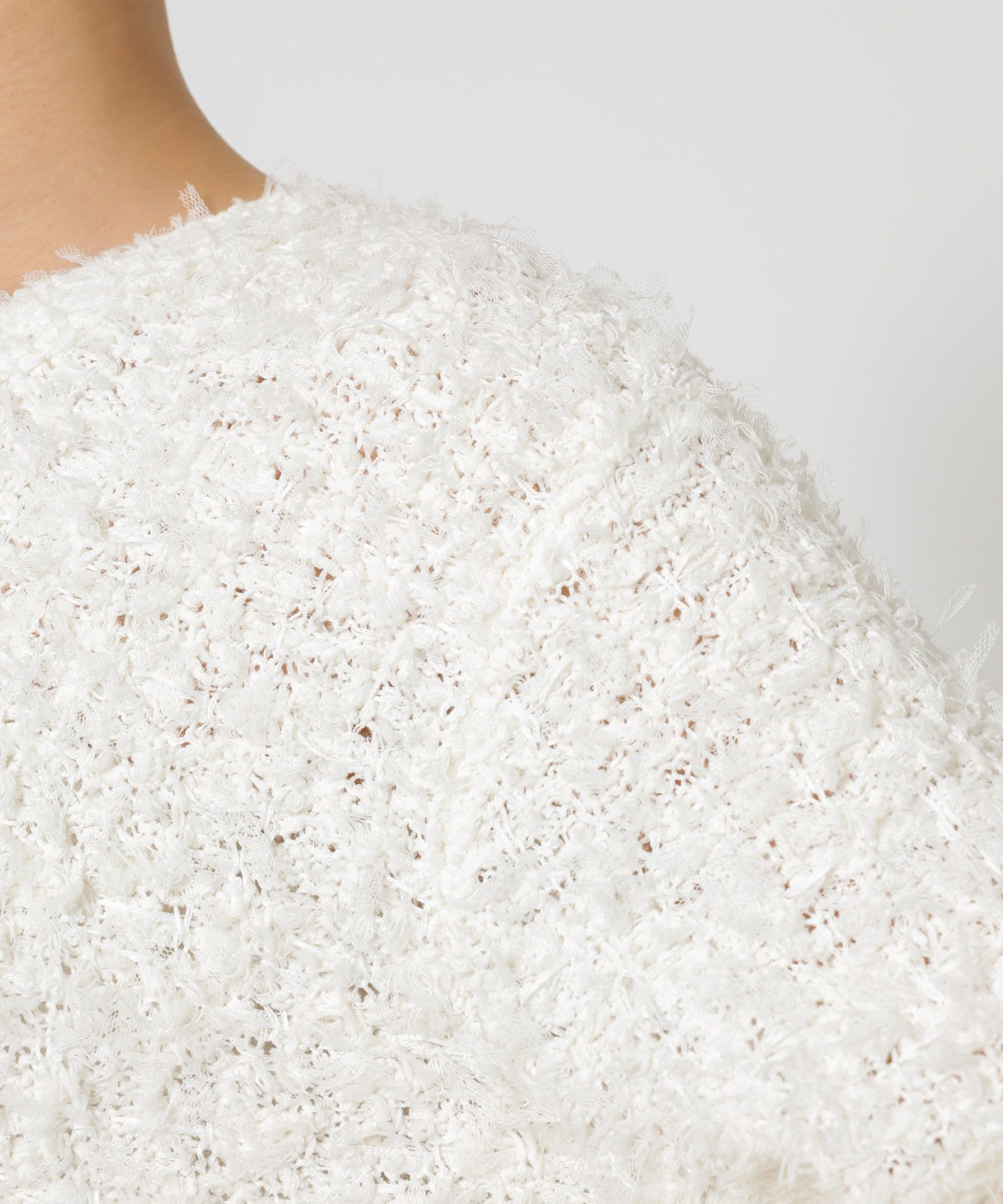 BABYLONE「ツイードニットジャケット」|ノーカラージャケット|