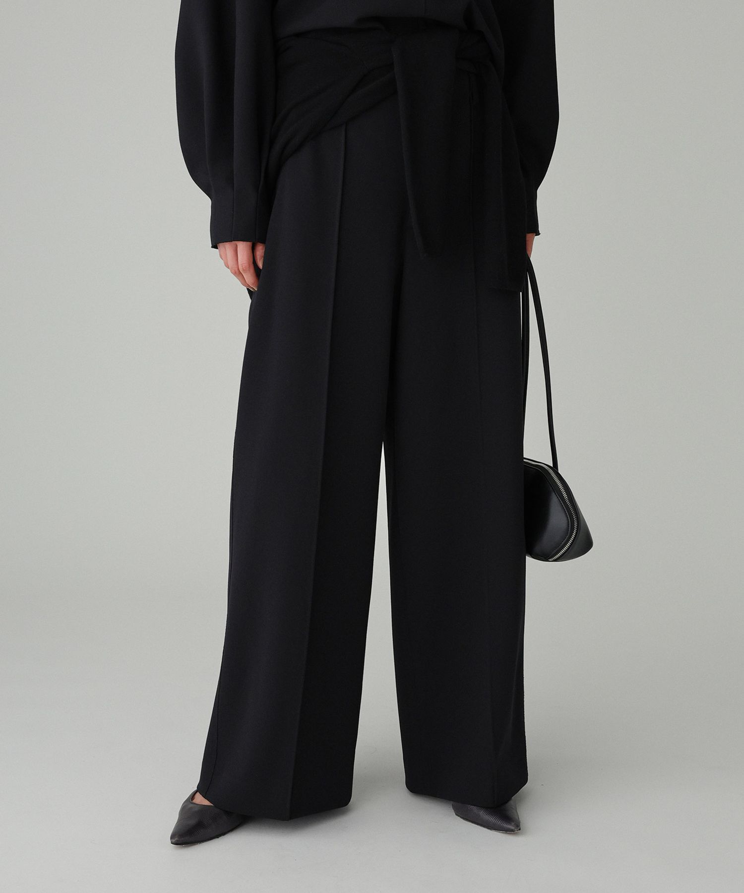 BABYLONE「【多機能素材】ジョーゼットスラックス」|スラックス|ﾌﾞﾗｯｸ