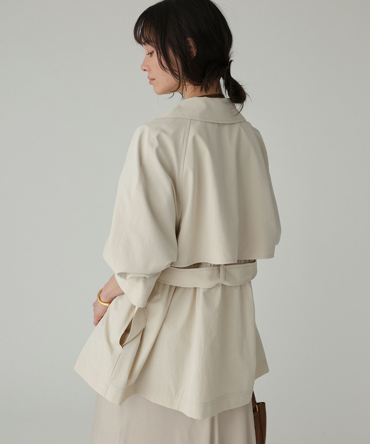 BABYLONE「【多機能素材】タイプライターショートトレンチ」|トレンチコート|ﾗｲﾄﾍﾞｰｼﾞｭ