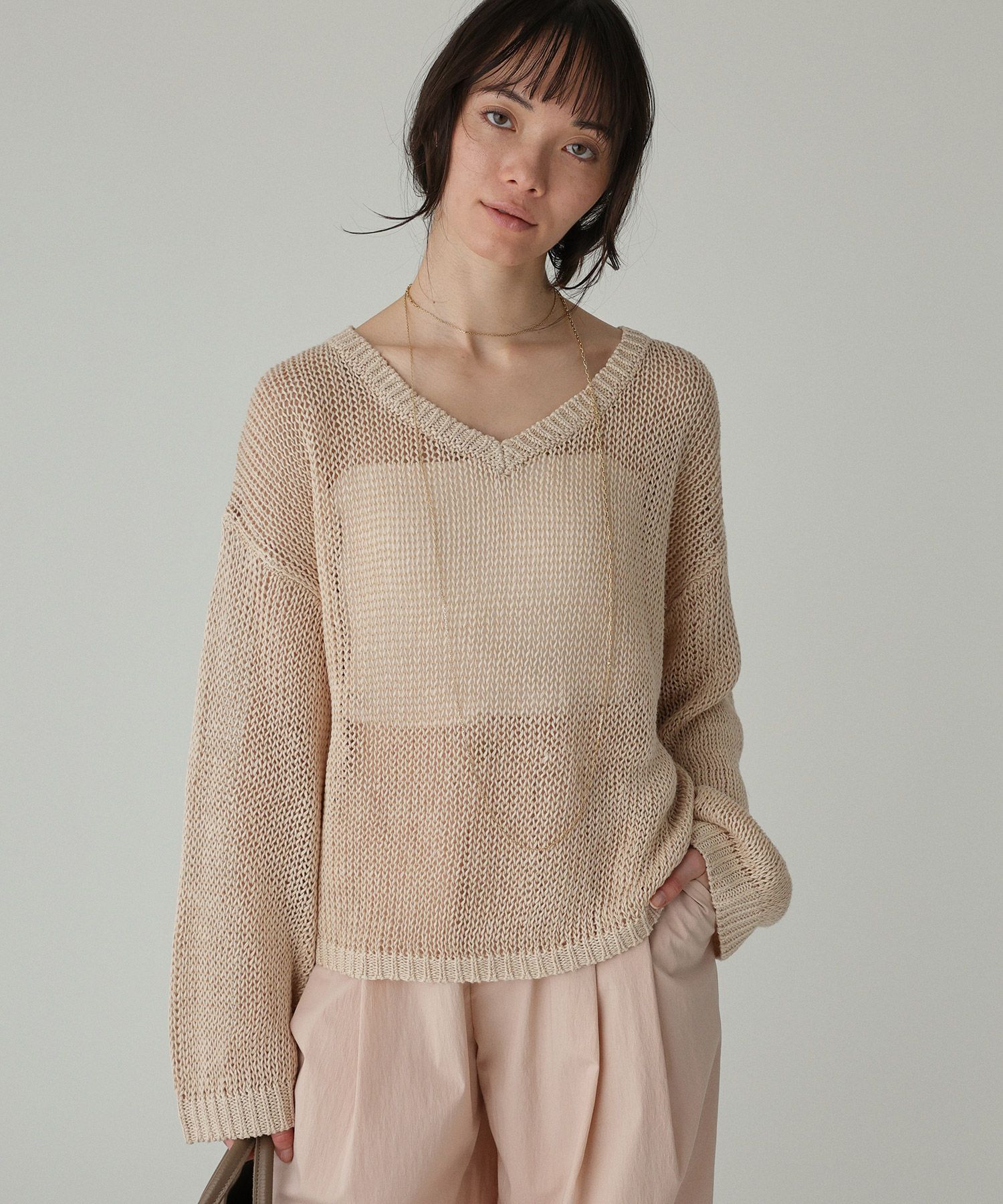 BABYLONE「2WAYリネンプルオーバー」|ニット・セーター|ﾍﾞｰｼﾞｭ