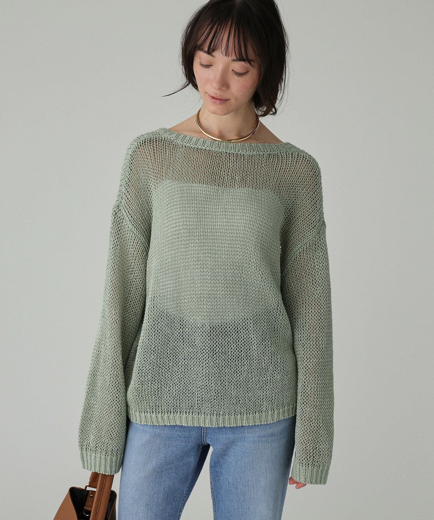 BABYLONE「2WAYリネンプルオーバー」|ニット・セーター|ｾｰｼﾞｸﾞﾘｰﾝ