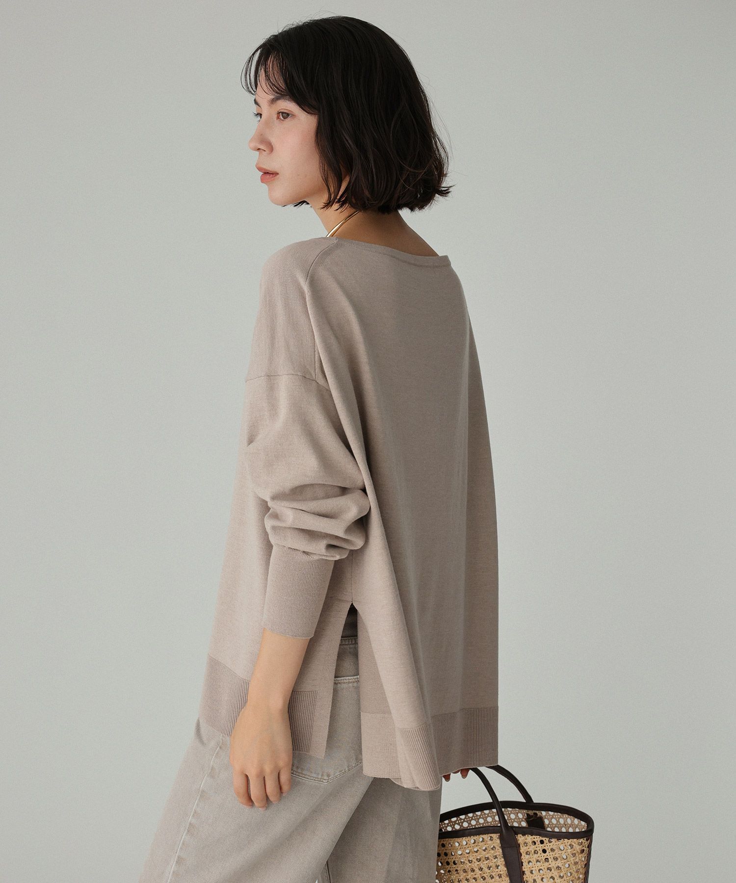 BABYLONE「コットンアクリルボートプルオーバー」|ニット・セーター|