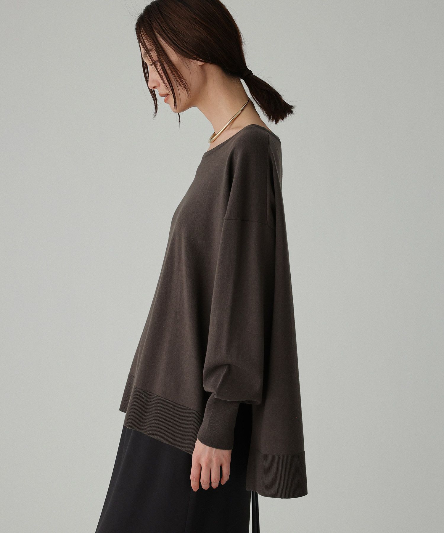 BABYLONE「コットンアクリルボートプルオーバー」|ニット・セーター|