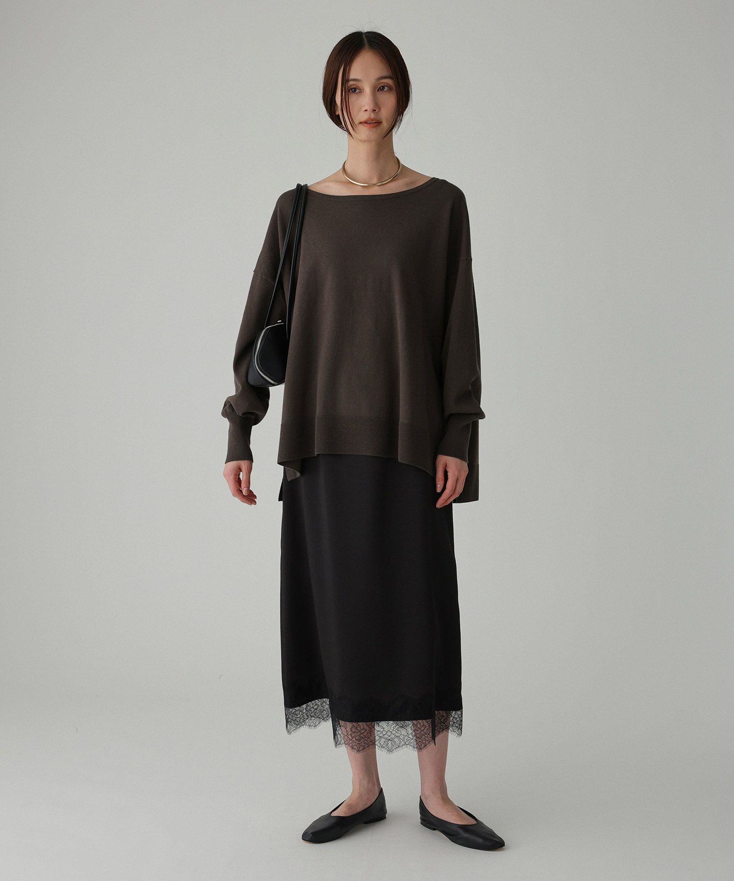 BABYLONE「コットンアクリルボートプルオーバー」|ニット・セーター|