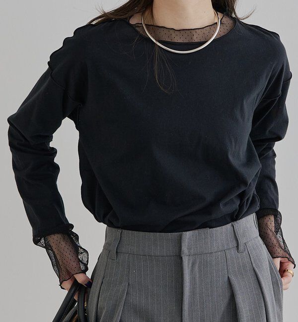  「【リバイバル】ドットチュールドッキングレイヤードカットソー」|Tシャツ・カットソー|