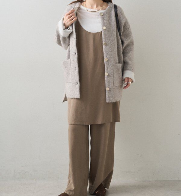  「Wフェイスニットノーカラーハーフコート」|その他|