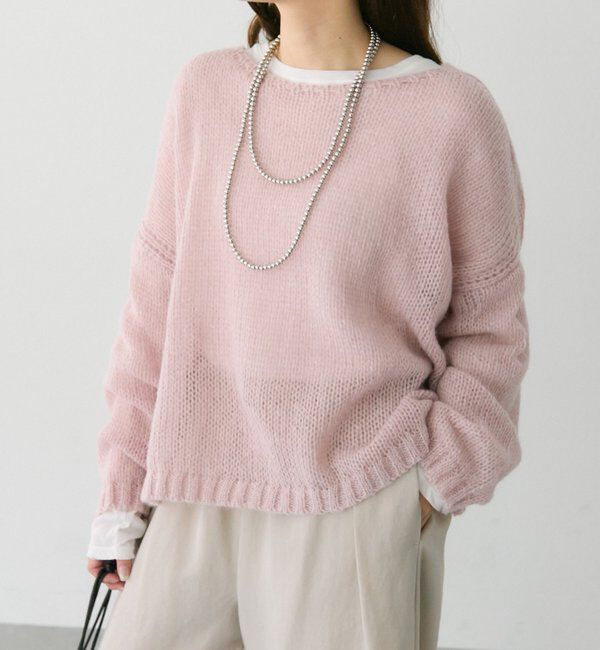  「3Gドロップ天竺ニットプルオーバー」|プルオーバー|ピンク
