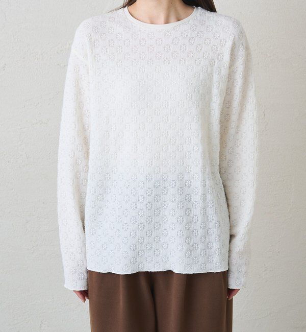  「シャギー花柄ストレッチジャガードプルオーバー」|プルオーバー|