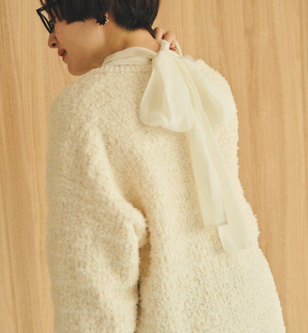  「ツィードライクニットカーディガン」|カーディガン|