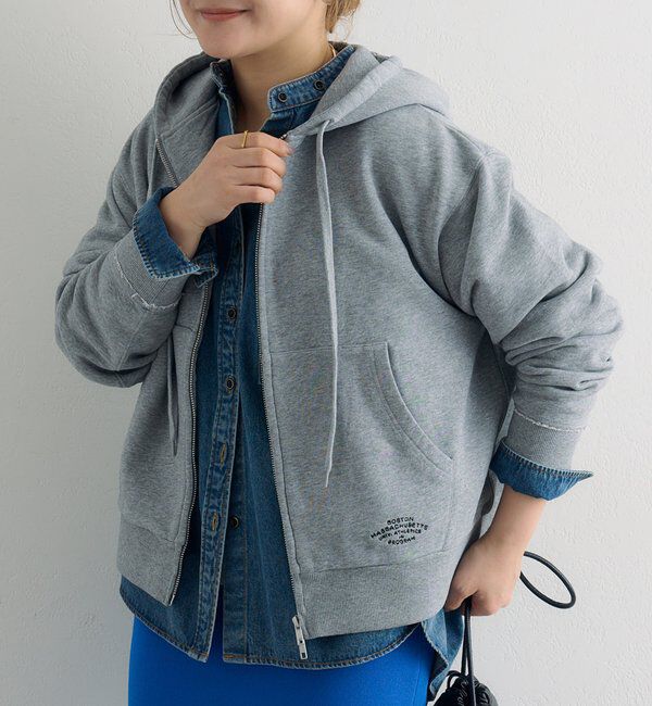  「ダブルジップ裏毛スウェットパーカー」|パーカー|