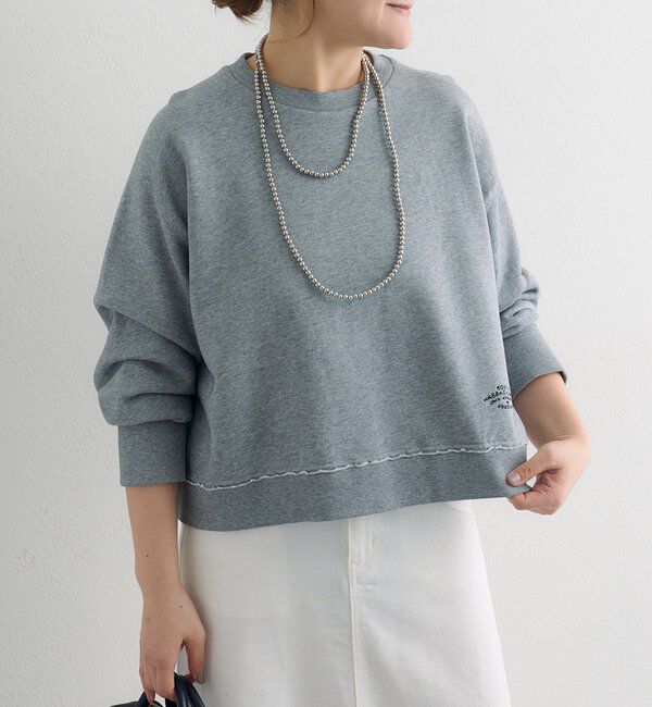  「ロゴ刺繍ショートスウェット」|プルオーバー|