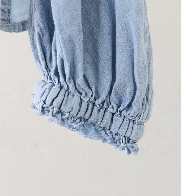  「襟元フリルシアーデニムブラウス」|シャツ・ブラウス|