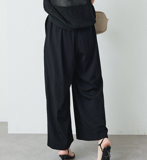  「レーヨンナイロンストレッチタックワイドパンツ」|その他|