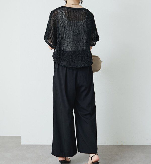  「レーヨンナイロンストレッチタックワイドパンツ」|その他|
