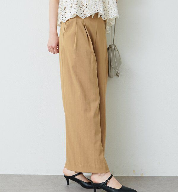  「レーヨンナイロンストレッチタックワイドパンツ」|その他|