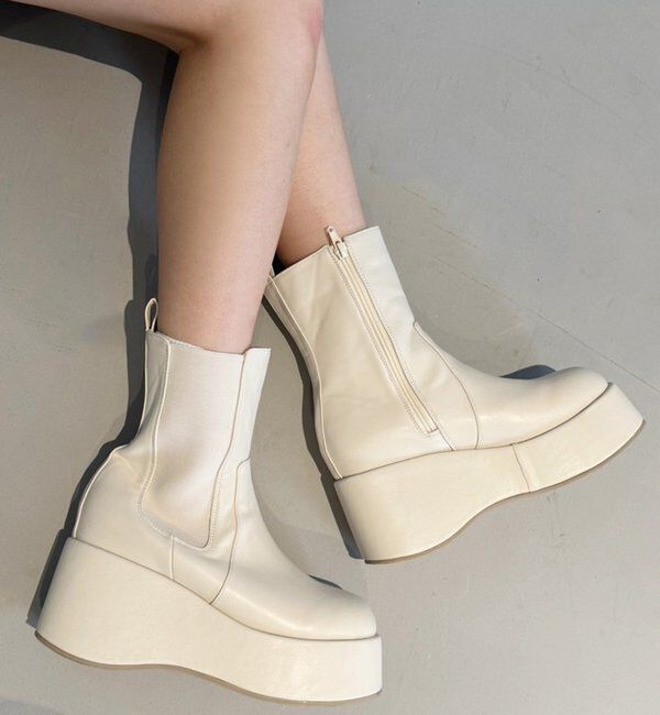 「【マイナス3キロ見え】サイドゴアボリュームソールショートブーツ」|その他|