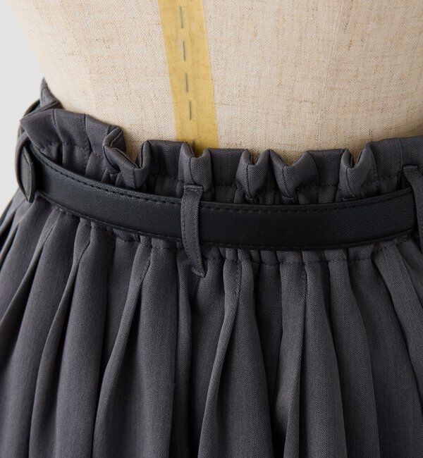  「ベルト付きプリーツバルーンミニスカート」|スカート|