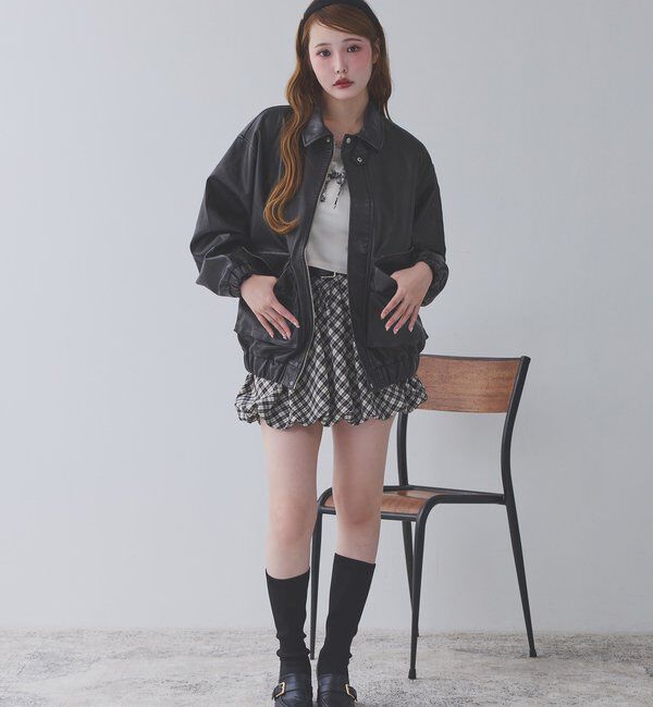  「ベルト付きプリーツバルーンミニスカート」|スカート|