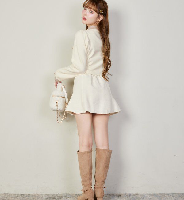  「【リボン取り外し可能】ポインテッドストレッチブーツ」|その他|