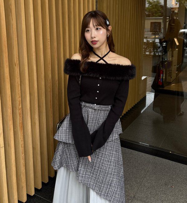  「【LouLoumei】異素材ミックスツイードセットアップ」|その他|