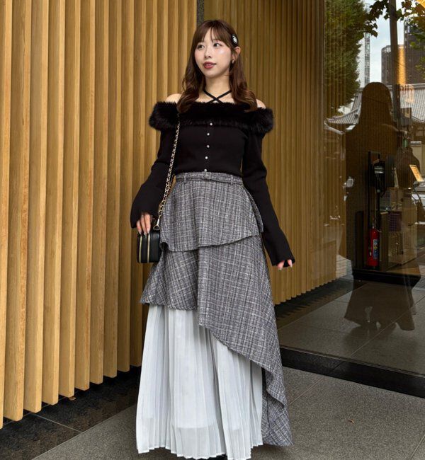  「【LouLoumei】異素材ミックスツイードセットアップ」|その他|