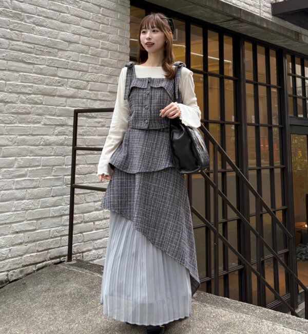  「【LouLoumei】異素材ミックスツイードセットアップ」|その他|