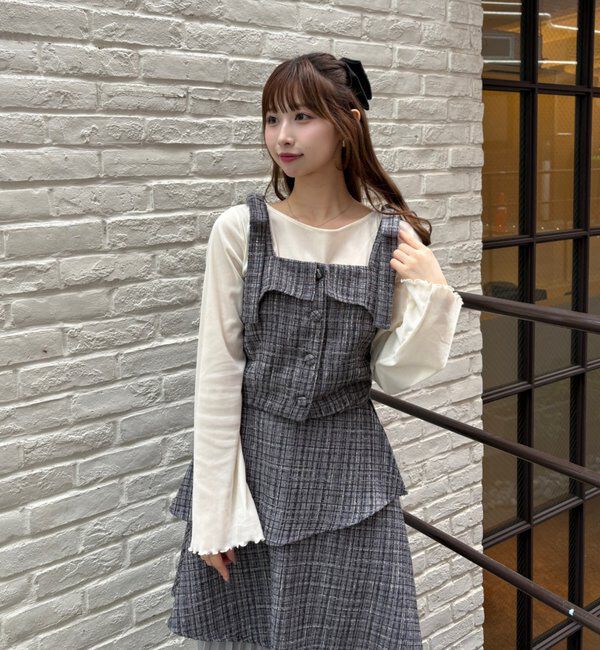  「【LouLoumei】異素材ミックスツイードセットアップ」|その他|