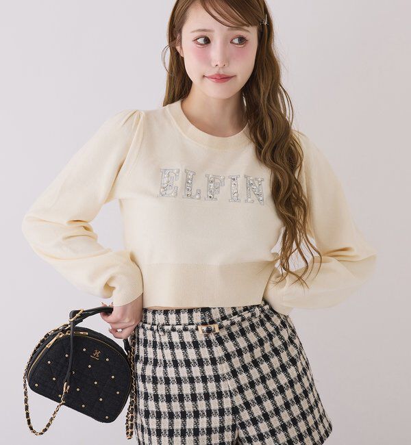  「キラキラビジューロゴニット」|ニット・セーター|