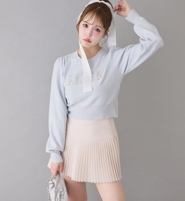  「キラキラビジューロゴニット」|ニット・セーター|