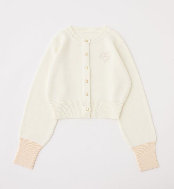 「配色袖刺繍入りカーデ」|ニット・セーター|