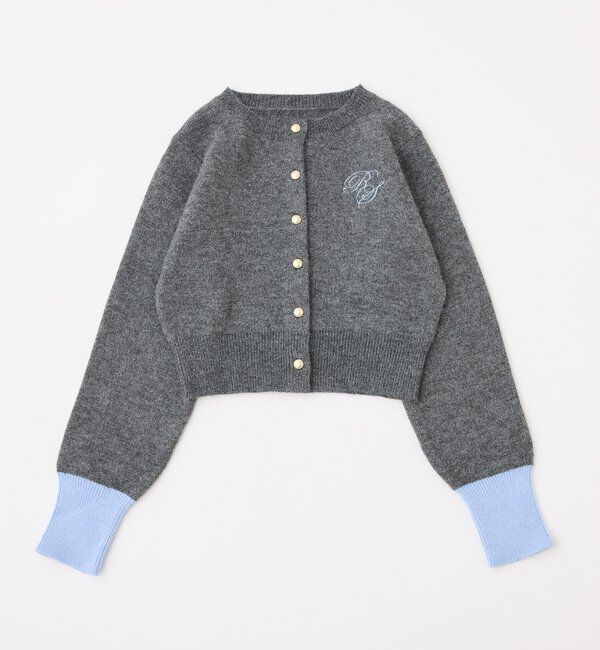  「配色袖刺繍入りカーデ」|ニット・セーター|