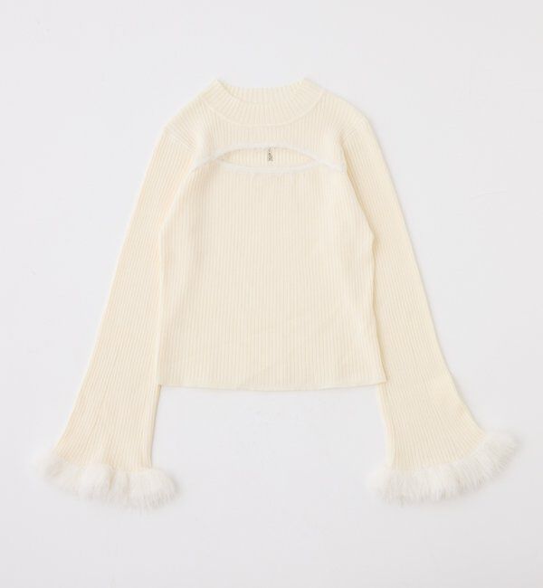  「デコルテカットデザインチャーム付きニット」|ニット・セーター|オフホワイト