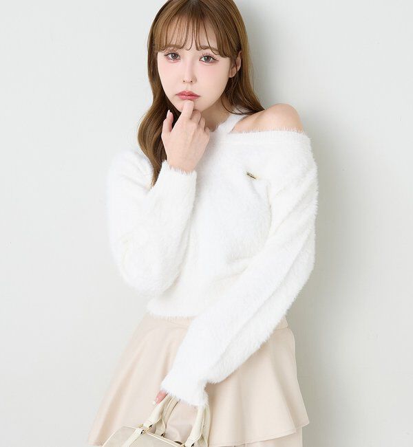  「プレート付きフェザーニット」|ニット・セーター|