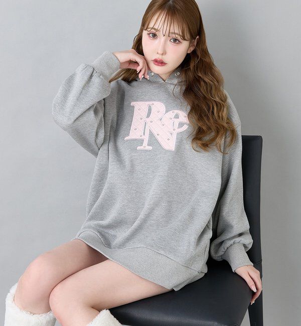  「キルティングロゴゆるパーカー」|プルオーバー|