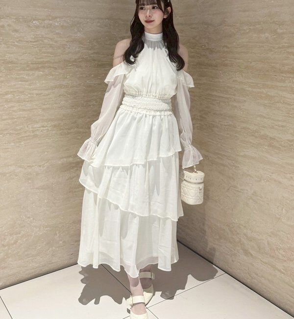  「アメスリティアードロングワンピース」|ワンピース|アイボリー