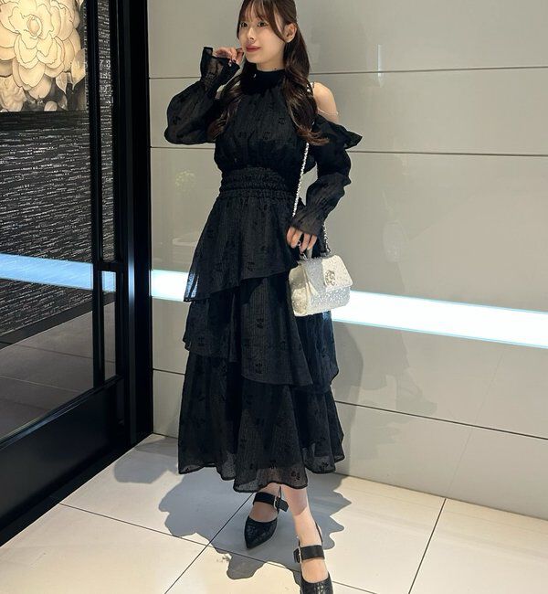  「アメスリティアードロングワンピース」|ワンピース|ブラック