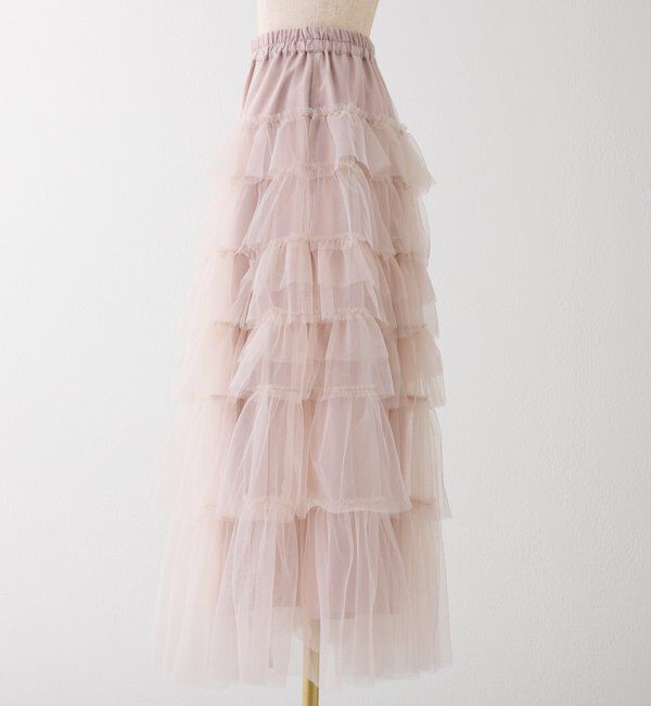  「段々チュールロングスカート」|スカート|