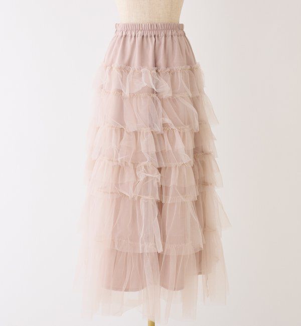  「段々チュールロングスカート」|スカート|