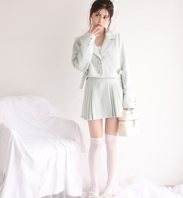  「【SMサイズ展開あり】ツイードプリーツミニスカート」|スカート|