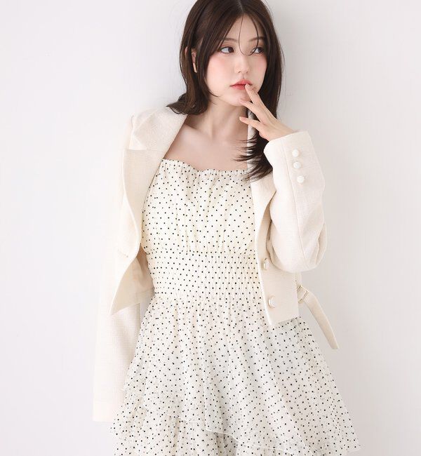  「肩リボンティアードキャミワンピ」|ワンピース|