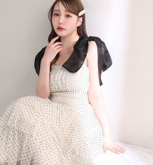  「肩リボンティアードキャミワンピ」|ワンピース|