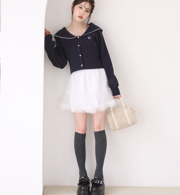  「チュールティアードミ二スカート」|スカート|