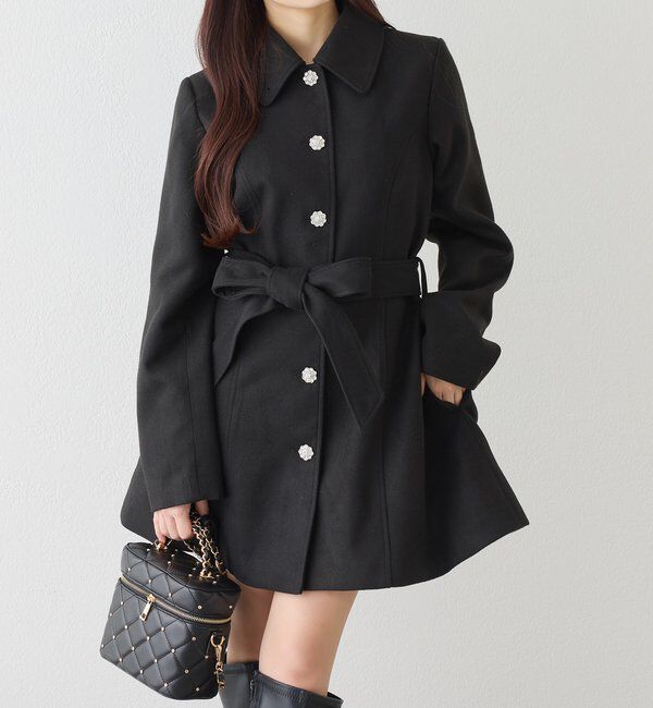  「【SＭサイズあり】リボン取り外し可能ミドルコート」|その他|