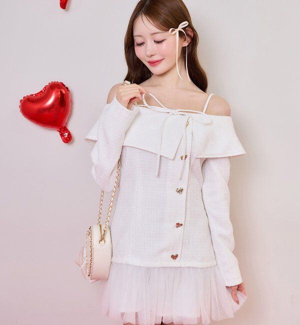  「リボン付きキルティングハートバッグ」|ショルダー・メッセンジャー|