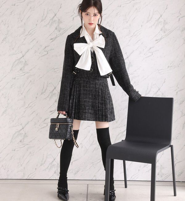  「【リボン取り外し可能】フロントギャザーボウタイシャツ」|シャツ・ブラウス|